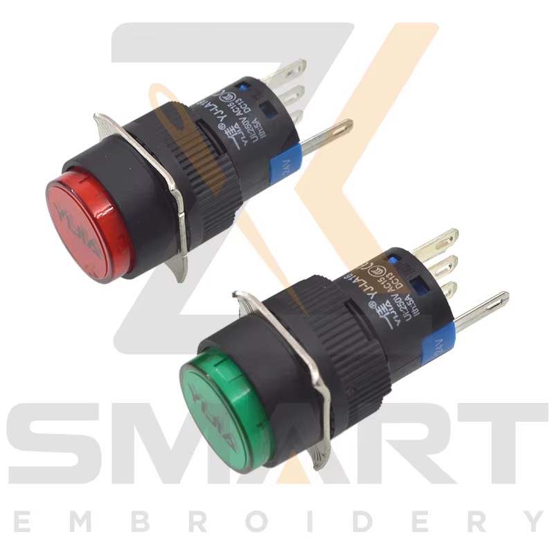 Přepínač tlačítka se svítidlem se samonavrácenými čínskými součástmi stroje EDH06-YJ-LA16G EDH06-YJ-LA16R